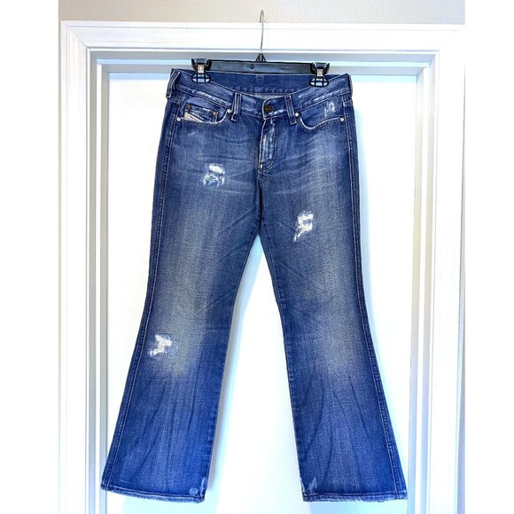 EUC Diesel RAME 28 (29x29) Hipslung Bootcut Flare Denim Jeans Cotton Made Italy - Picture 1 of 16